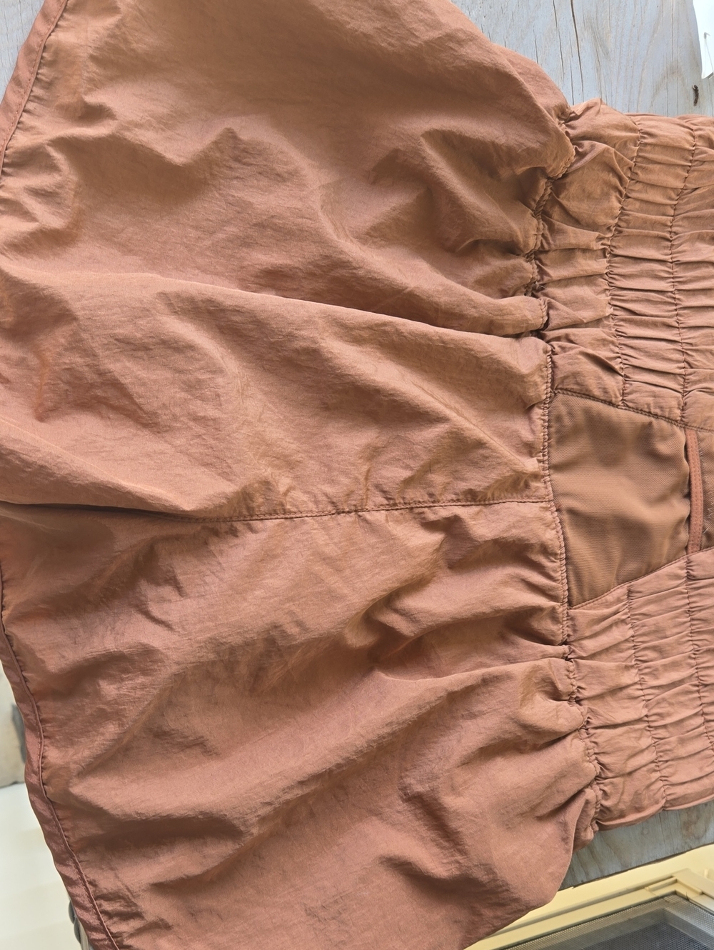 Free People Sgorts Smocked Waist Rust-Brown Mini Skirt